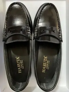 【美品】HARUTA 本革　黒　レザー ローファー23.5㎝　4800