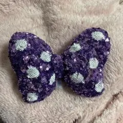 紫色スパンコールリボンヘアアクセサリー