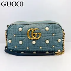 美品 ✨ GUCCI グッチ カメラバッグ 日本限定 ショルダー デニム パール