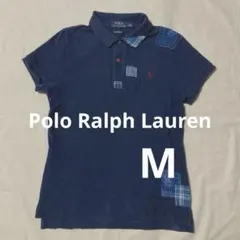 Polo Ralph Lauren パッチワーク スキニーポロシャツ半袖ネイビー
