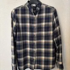 AIGLE ネイビー系チェック 長袖寝ネルシャツ S