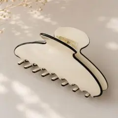 バンスクリップ 大きめ 韓国 高見え 上品 ヘアクリップ アイボリーのサムネイル