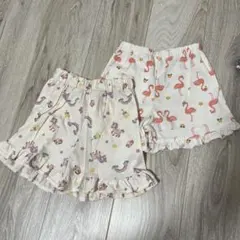 キッズ120cmショートパンツ フラミンゴ＆ユニコーン 半ズボン 短パン 子供用