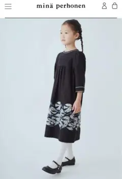 mina perhonen following dayセレモニーワンピース mina perhonen following day リネンクルーネックワンピース - ミナ