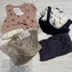 トップス3枚　裏起毛パンツセット　90