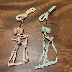 リボン付き猫用ハーネス2色セット
