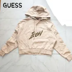 GUESS スウェット パーカー アイコンロゴ ショート丈 裏起毛