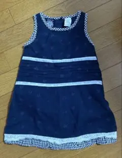 女の子90センチノースリーブワンピース ネイビー