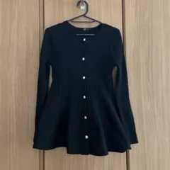 PLST ホールガーメントペプラムニットカーディガン