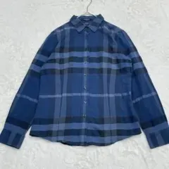 BURBERRYLONDON バーバリー　メガチェック柄シャツ　青　サイズ38
