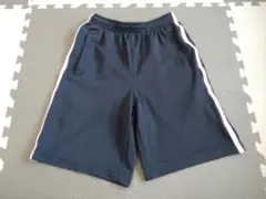 ネイビー ハーフパンツ ピンクストライプ