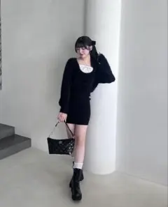 OLIVE des OLIVE ゆいワンピ BLACK