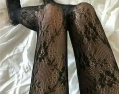 レースタイツ黒 ブラック フェアリーグランジ y2kファッションに❤︎