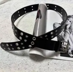 Vintage希少 ダブルバックル スタッズ ベルト パンク Y2K 男女兼用