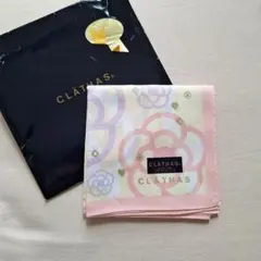 CLATHAS ハンカチ カメリア柄 ピンクのサムネイル