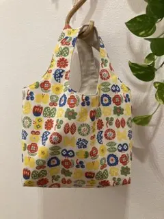 可愛い♡ちょっとそこまでワンマイル北欧風花と鳥エコバッグ.025