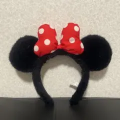 ミニーマウス 耳カチューシャ 赤い水玉リボン