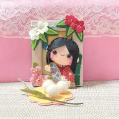 かぐやちゃんとお月見・ハンドメイド・フェルト飾り・リース・壁飾り