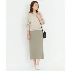 23区S ドライコットンダブルクロススカート 30 カーキのサムネイル