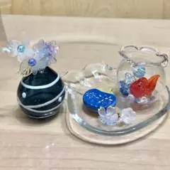 ナチュラルキッチン　金魚鉢　箸置き　水風船　ヨーヨー　金魚　置物　ガラス細工　2