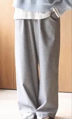 studio CLIP 【新品未使用】 ツイードライクストレートパンツ　L