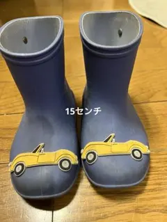 petit main 車モチーフ 長靴 ネイビー
