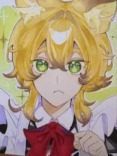 色紙イラスト ケモ耳 メイド服