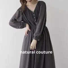 natural couture ピンタックプリーツお上品ワンピース