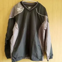 Mizuno Vネック長袖ウェア Sサイズ ブラック/グレー