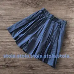 stola.フレアキュロット 濃紺 コットン ウエストゴムのサムネイル