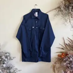 ビッグビル BigBill 長袖ワークシャツ ネイビー　XLサイズ
