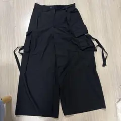 ブラック ワイドカーゴパンツ