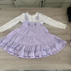 mezzo piano 紫色 うさぎワンピース