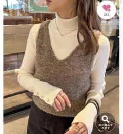 Discoat ラメフェザーヤーンキャミ　ブラウン