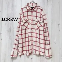 J.CREW ジェイクルー チェック柄 長袖シャツ ネルシャツ 赤 白