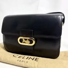 セリーヌ セミショルダーバッグ フラップバッグ レザー ブラック 80511 