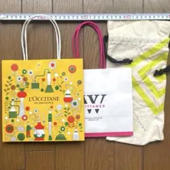 ショップ袋 3点セット ロクシタン ヴィタメール THANN 紙袋 巾着
