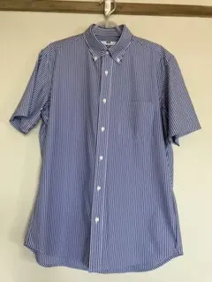 青と白のストライプ ボタンダウンシャツ Lサイズ