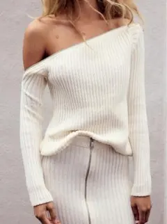 ZARA シェニールジッパースウェットシャツワンピース