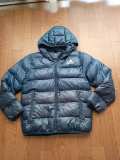adidas フード付きダウンジャケット ネイビー150