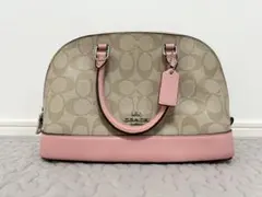 コーチ Coach シグネチャー ハンドバッグ ベージュ×ピンク レディース