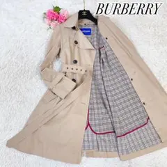 美品　バーバリーブルーレーベル　ノバチェック柄　ライナー付　トレンチコート　40