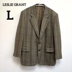 【極上カシミヤ30%】LESLIE GRANT ウールジャケット チェック L