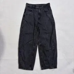 GU　ジーユー　バレルレッグジーンズ　ブラック　Mサイズ