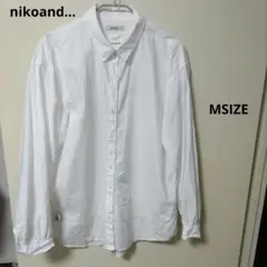 niko and... クレイジーストライプマーセシャツ長袖 Mホワイト