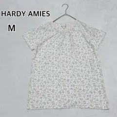 ハーディエイミス 白 花柄 半袖トップス M 上品 フェミニン i4626のサムネイル