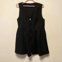 未使用　しまむら　ブラック　ファスナーベスト　ジレ　M