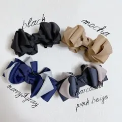 【ふんわりリボンクリップ】ヘアアクセ　ハンドメイド　ヘアクリップ　お呼ばれ