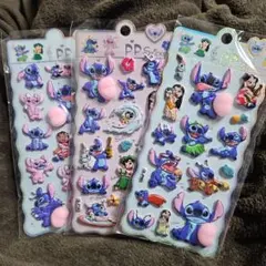 ぷにぷにおしりシール3枚セット　スティッチ　桃シール　ステッカー
