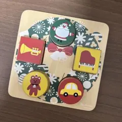 【美品】こどもちゃれんじ　クリスマス　型はめパズル　サンタ　プレゼント
